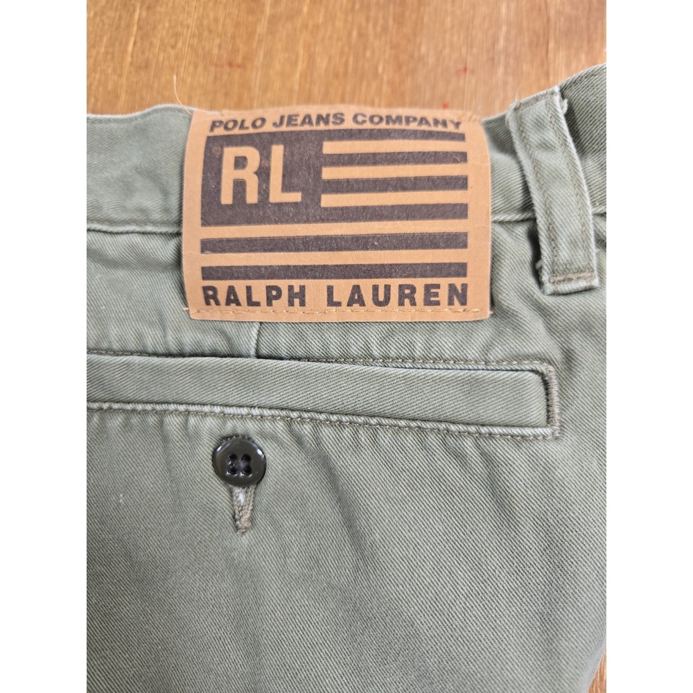 Ralph Lauren‎ Polo Jeans Olive Green Straight Leg Cargo Pants Size 14 - Picture 5 of 7